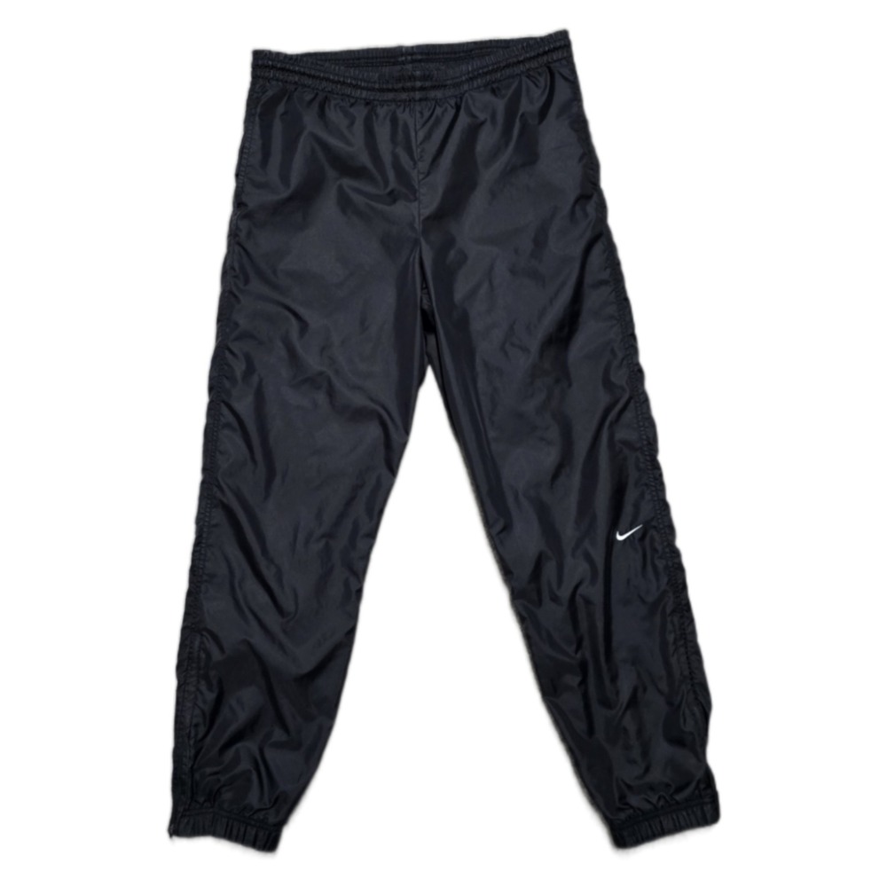 90s VTG Nike Lined Track Pants Womens Small Black Taper‎ Windbreaker Joggers